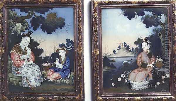 Courtly ladies Oil Painting - Anonymous Artist