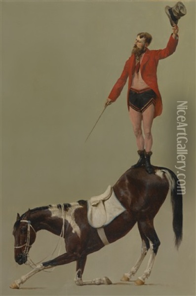Le Cirque Molier (7 Works) Oil Painting - Jean Richard Goubie