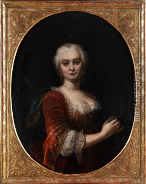 Portraitbildnis Einer Adeligen Dame Oil Painting - Adam Von Manyoki