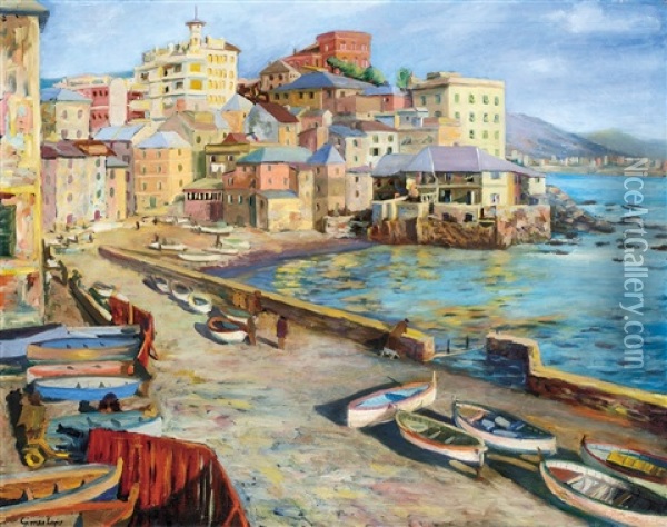 Dalmatian Harbour Oil Painting - Lajos Gimes