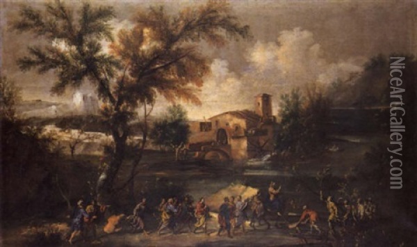 Ingresso Di Gesu A Gerusalemme Oil Painting - Alessandro Magnasco