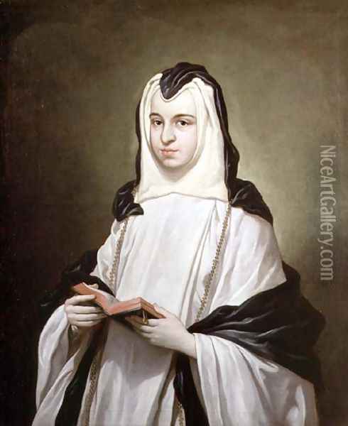 Portrait of a nun, 1750 Oil Painting - Antonio Gonzalez Ruiz