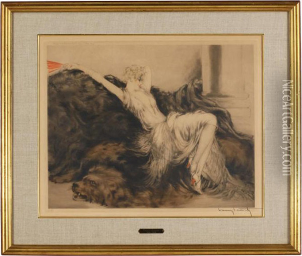 Laziness Oil Painting - Louis Icart