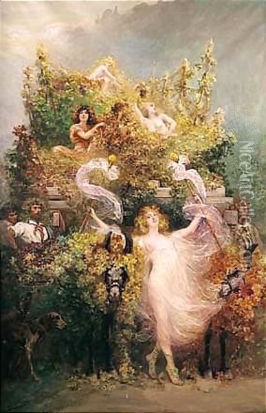La Procession Dionysienne Oil Painting - Georges Jules Victor Clairin