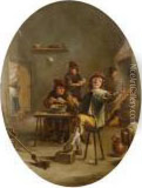 In A Tavern Oil Painting - David The Younger Teniers