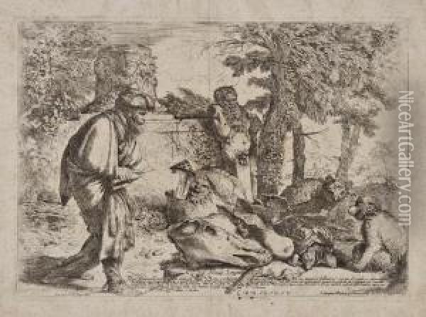 Diogenes Seeking An Honest Man Oil Painting - Giovanni Benedetto Castiglione