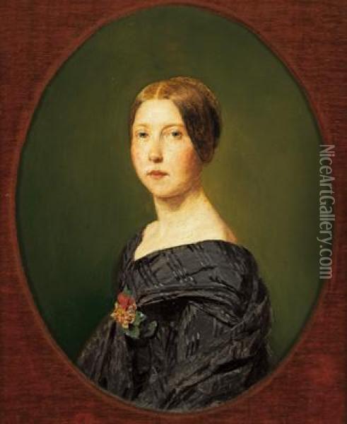 Giovane Donna Con La Riga Nei Capelli Oil Painting - Ferdinand Georg Waldmuller