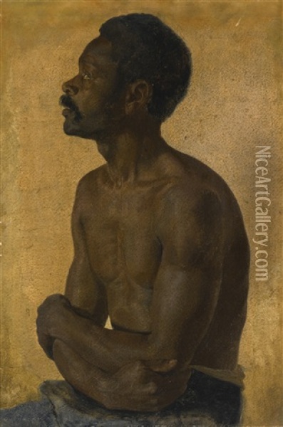 Portrait Of An African Man Oil Painting - Lorenz Frolich