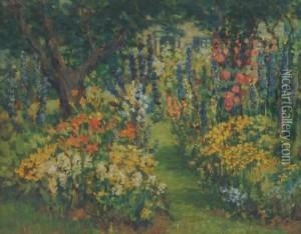Enchanted Garden Oil Painting - Clara Fairfield Perry