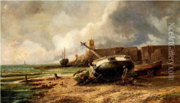 Pecheur Sur La Greve Oil Painting - Alfred Godchaux