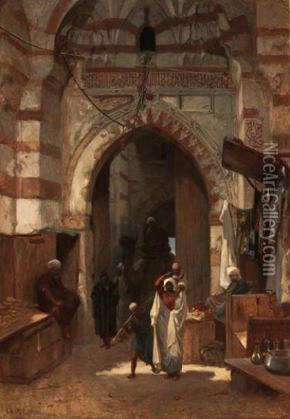 The Grand Bazaar, Cairo Oil Painting - Frederick Goodall