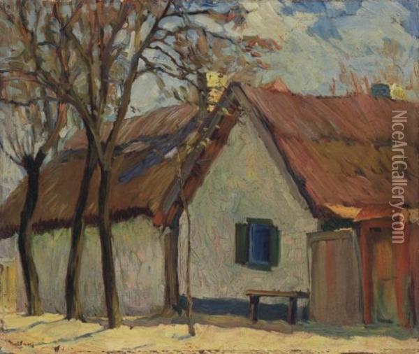 House In Tape Oil Painting - sandor Nyilasy