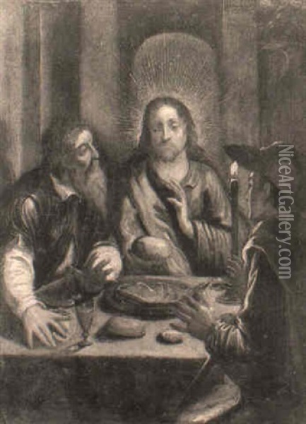 Cristo In Emmaus Oil Painting - Adam Elsheimer