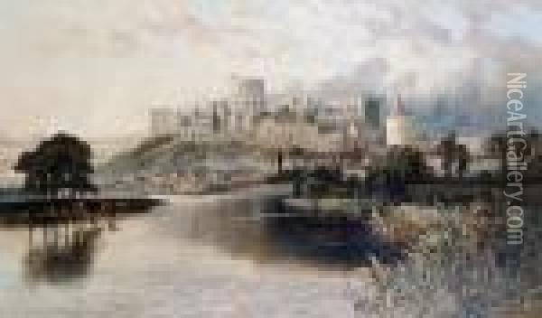 Windsor Castle From The River Oil Painting - John Syer