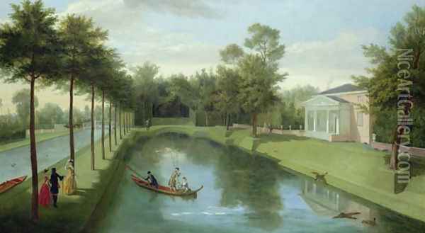 The Water Gardens of Chiswick House Oil Painting - Pieter Andreas Rysbrack