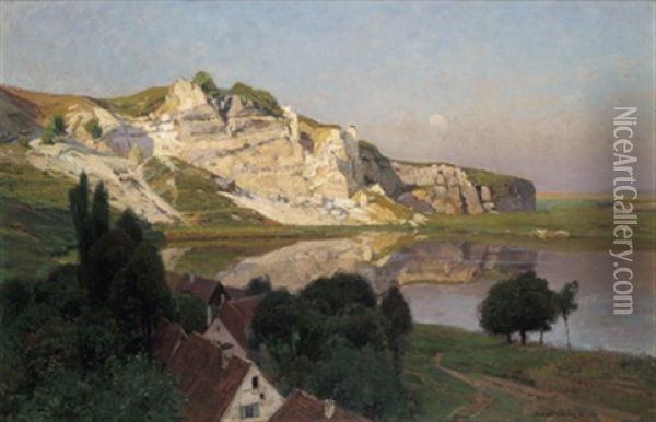 Ansicht Von Walkenried Im Sudharz Oil Painting - Konrad Ludwig Lessing