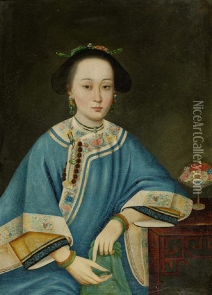 Asiatische Dame Oil Painting -  Lang Shining (Giuseppe Castiglione)