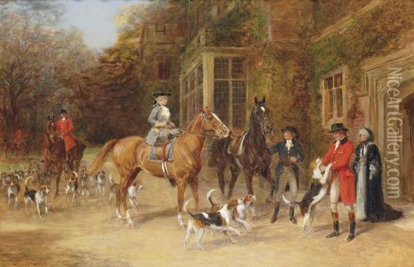Off To The Hunt Oil Painting - Heywood Hardy