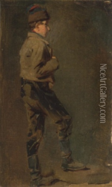 Junger Soldat Oil Painting - Ludwig Knaus