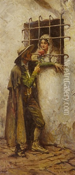 Western Scene Oil Painting - William Henry Dethlef Koerner