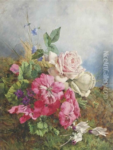 A Wild Bouquet Oil Painting - Anne Ferray Mutrie