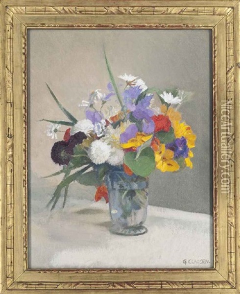 Bright Flowers Oil Painting - Sir George Clausen