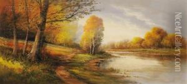 Along The River Oil Painting - Henry Orne Rider