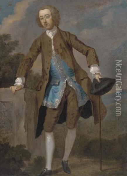 Portrait Of Gustavus Hamilton Oil Painting - William Hogarth