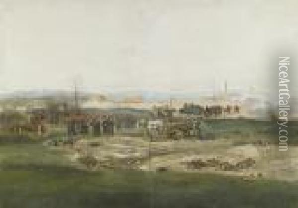 La Battaille De Champigny: A Study For The Panorama Of The Battle Of Champigny Oil Painting - Jean Baptiste Edouard Detaille