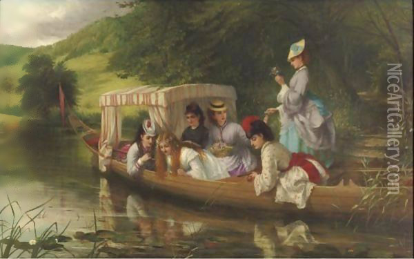 Pleasing Reflections Oil Painting - Thomas Brooks