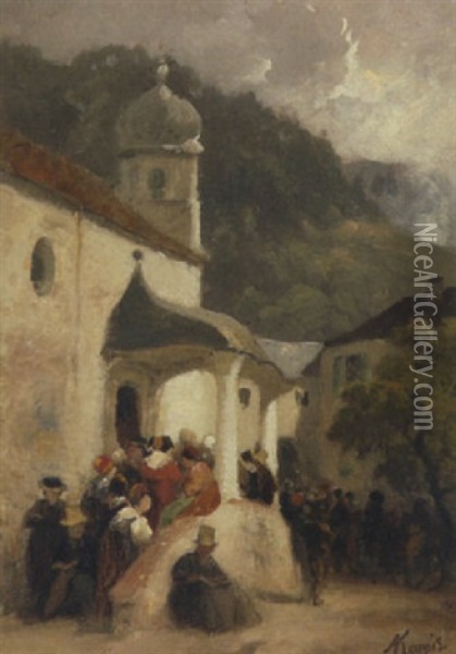 Kirchgang Oil Painting - Albert Kappis