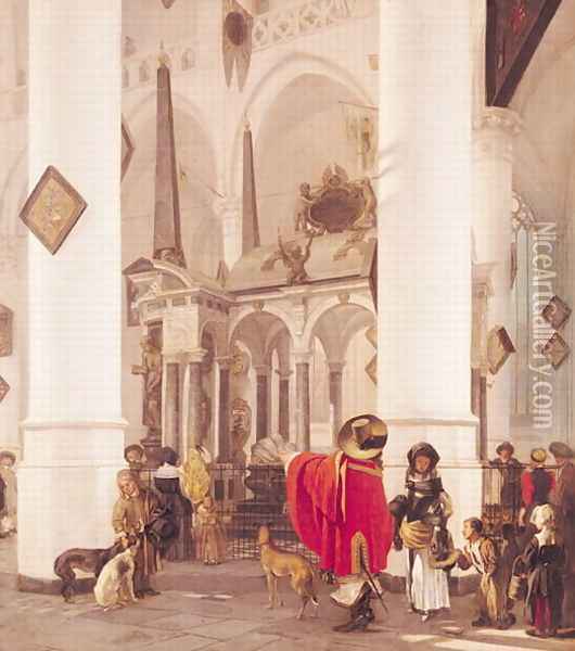 Interior of the Nieuwe Kerk, Delft, 1656 Oil Painting - Emanuel de Witte