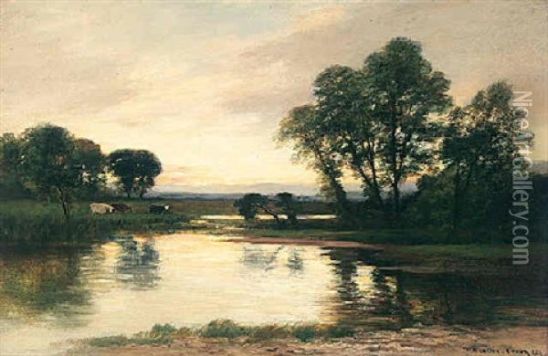 On The River Tay, Perthshire Oil Painting - William Beattie Brown