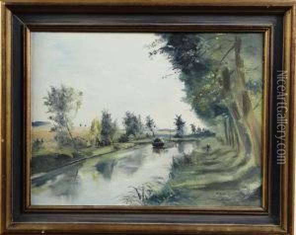 Canal Deloing Oil Painting - Erik Jerken