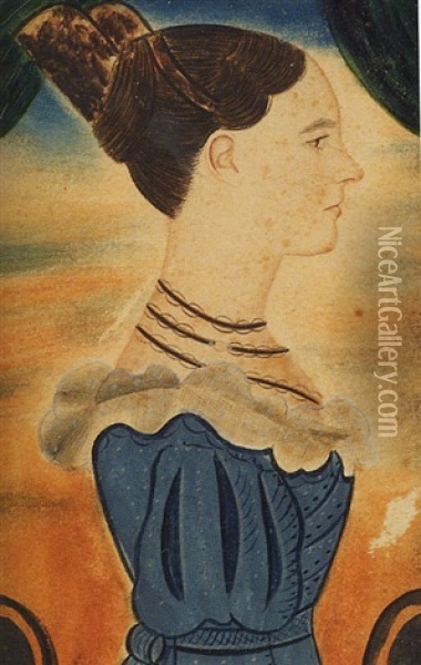 Portrait Of Miss Stevens Oil Painting - Edwin Plummer