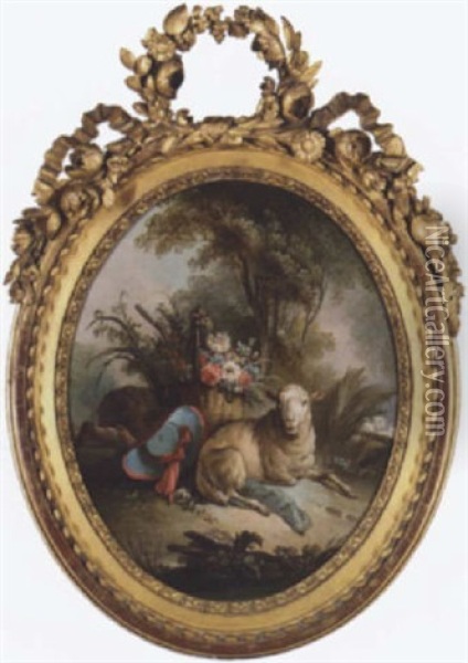 The Shepherdess Oil Painting - Jean Baptiste Huet