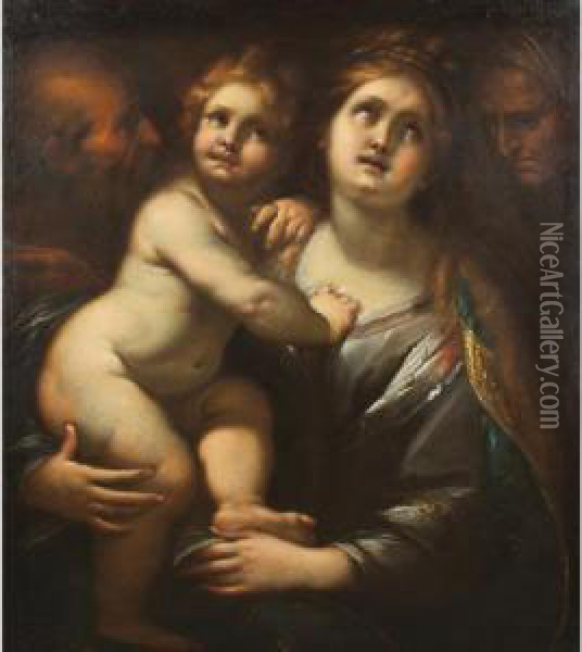 The Holy Family Oil Painting - Giulio Cesare Procaccini