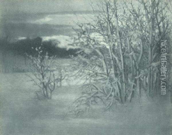 Winter Landscape Oil Painting - Edward Christian Arning
