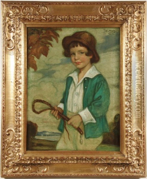 Young Girl With Riding Crop Oil Painting - Corneille Max