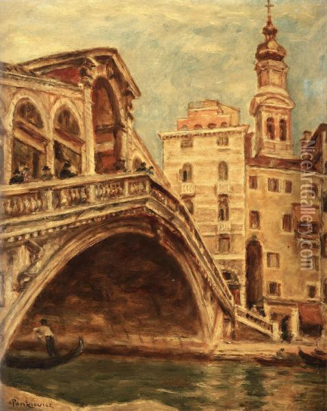 Ponte Rialto Oil Painting - Jozef Pankiewicz