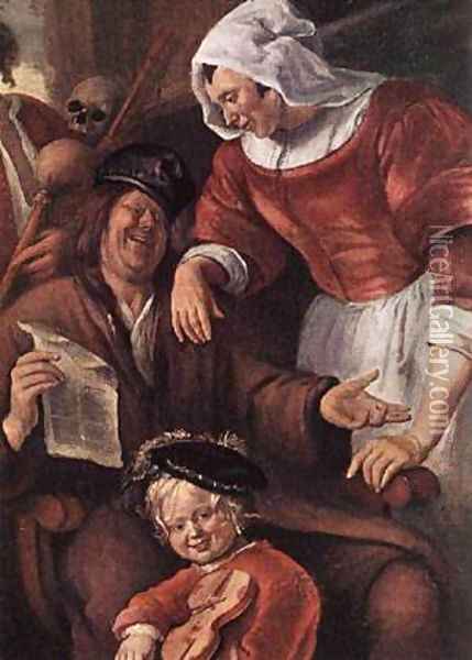 A Merry Party Detail I 1660 Oil Painting - Jan Steen