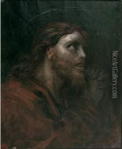 Tete De Christ A La Couronne D'epine Oil Painting - Gustave Dore
