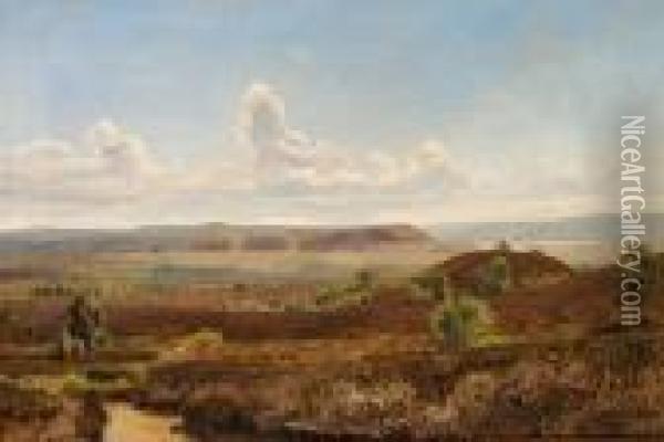 Jutlandic Landscape Oil Painting - Janus Andreas La Cour