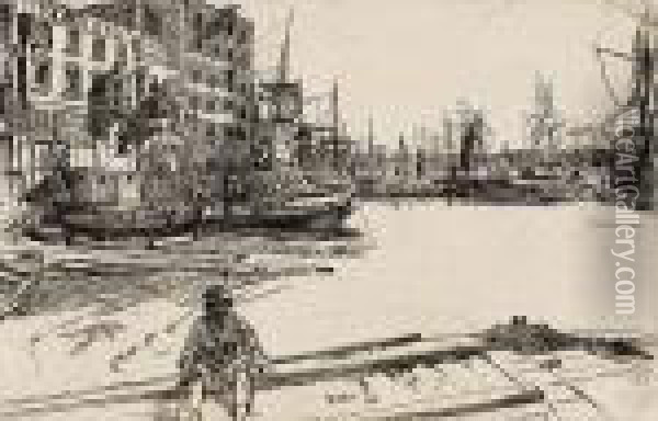 Eagle Wharf (tyzac, Whiteley & Co.)(kennedy 41) Oil Painting - James Abbott McNeill Whistler