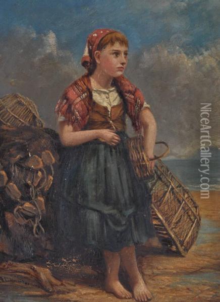 The Young Fishergirl Oil Painting - John Joseph Hughes