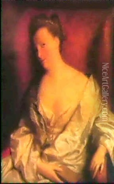 Portrait De Femme Oil Painting - Jean-Baptiste Santerre