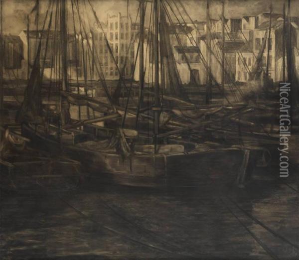 Au Port Oil Painting - Frederic De Smet
