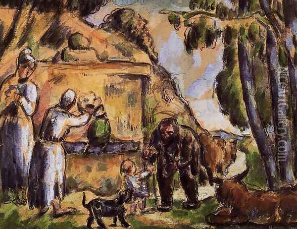 The Fountain2 Oil Painting - Paul Cezanne