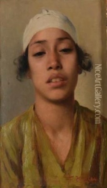 Portrait De Jeune Homme Au Turban Oil Painting - Franz Xavier Kosler