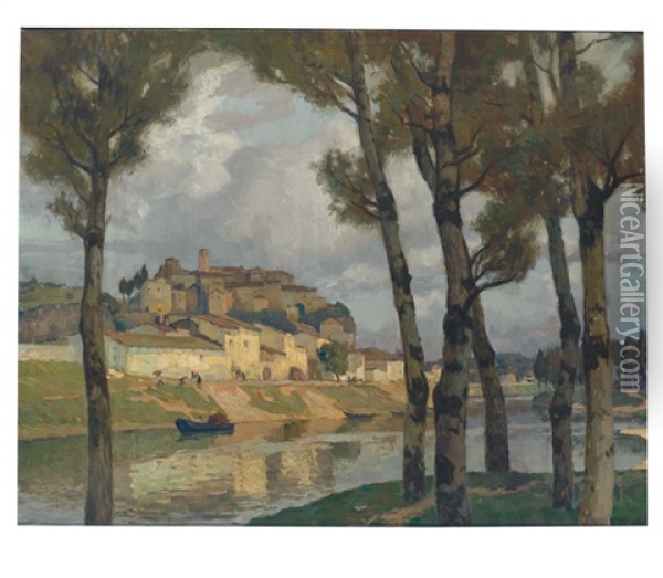 Oberitalienische Stadtansicht Am Brenta-kanal(?) Oil Painting - Carl (Karl, Charles) O'Lynch of Town